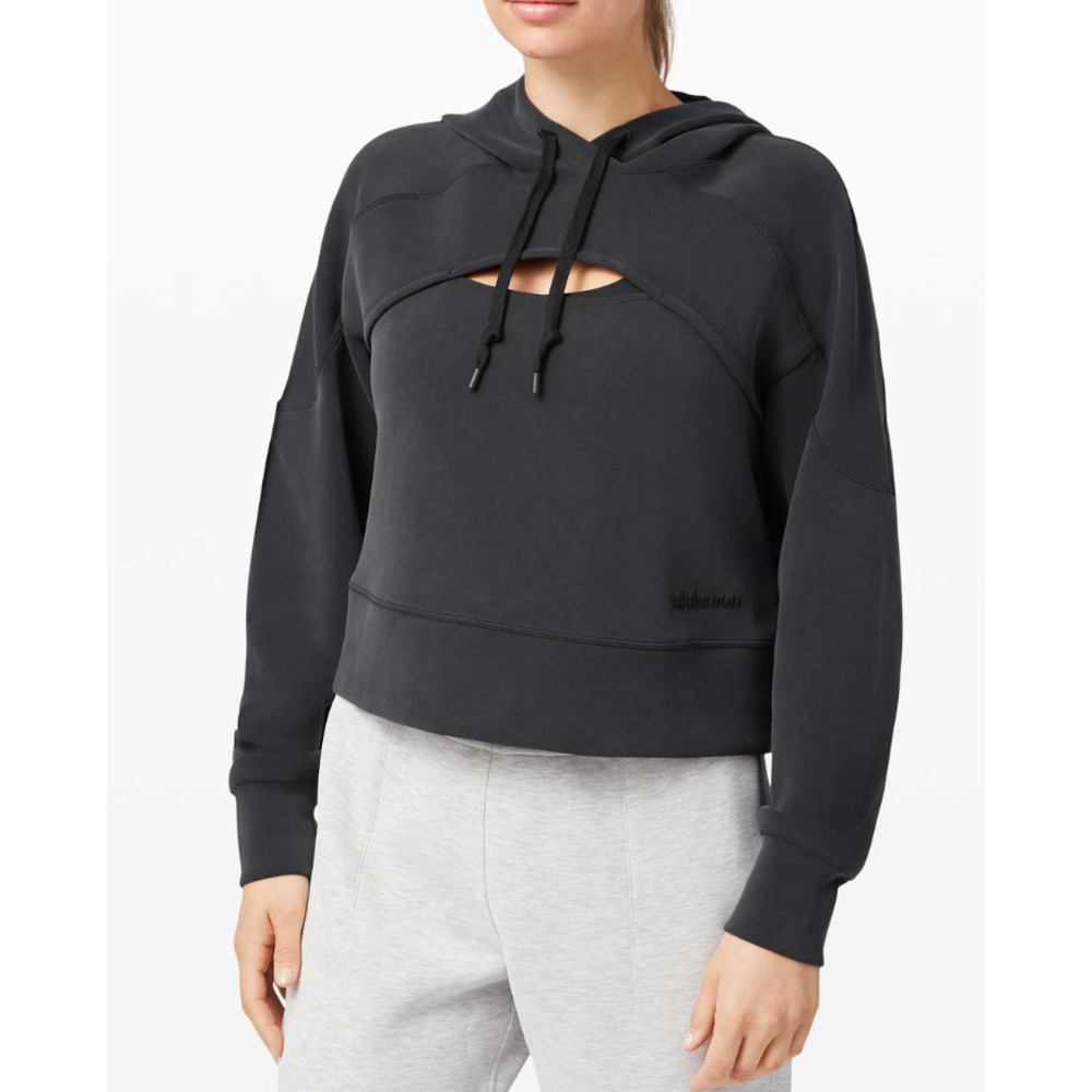 Lululemon Get Centered gray Softstreme Cut Out Hoodie - Picture 1 of 5